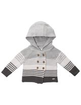 Rock A Bye Baby Boutique Strickjacke Streifen Kapuze grau 56/62 (0-3 Monate) - 0