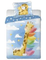 Faro Tekstylia 2 Teile Bettwäsche Giraffe Cuddles Sterne 135x100 cm bunt - 0