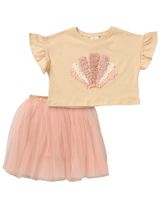 Miss 2 pièces Ensemble Volant Beige - 0