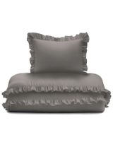 DETEXPOL 2 pièces Linge de lit Volant 135x100 cm Gris - 1