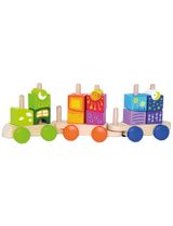 Hape 17 Teile Steckspiel Eisenbahn 9,5x42,3x18,4 cm 18+ Monate bunt - 0