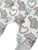 Land-Juwelen Strampler Elefant Punkte Handmade weiß 80 (9-12 Monate) - 1