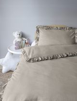 DETEXPOL 2 pièces Linge de lit Volant 135x100 cm Taupe - 2