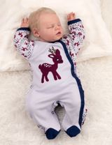 Baby Sweets Strampler Rentier Little Reindeer blau 68 (3-6 Monate) - 1