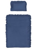DETEXPOL 2 pièces Linge de lit Volant 135x100 cm Bleu foncé - 0