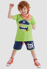 Denokids CFF-20Y1-317 Monkey Plaid Shorts Set Jungen gruen 104 - 7