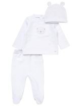 Rock A Bye Baby Boutique 3 pièces Ensemble Ours blanc Blanc - 0