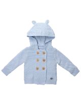 Rock A Bye Baby Boutique 2 Teile Set Bär Strick Kapuze hellblau 56/62 (0-3 Monate) - 1