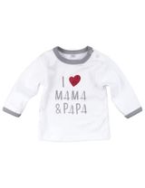 Baby Sweets 2 Teile Set I Love Mama & Papa weiß 56 (Neugeborene) - 1