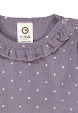 Müsli by Green Cotton Babylangarmshirt Punkte lila 74 - 2