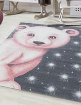 Teppich Bär Sterne rosa 80x150 - 1