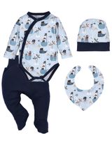 NINI 4 pièces Ensemble Bleu 3-6M (68 cm) - 0