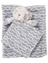 Snuggle Tots 2 pièces Ensemble Ours Zigzag 75x75 cm Gris - 0
