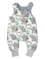 Land-Juwelen Strampler Elefant Punkte Handmade weiß 56 (Neugeborene) - 0