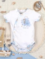 NINI Body croisé Faune Marine 0-6 mois Bleu - 4