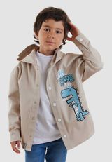 Dino Gabardine Shirt Jungen beige 104 - 3