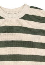Müsli by Green Cotton Strickpullover Streifen creme 86 - 2