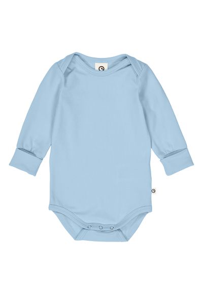 Green Cotton Langarmbody hellblau 80