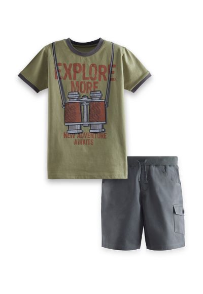 T-Shirt & Gabardine Shorts Set