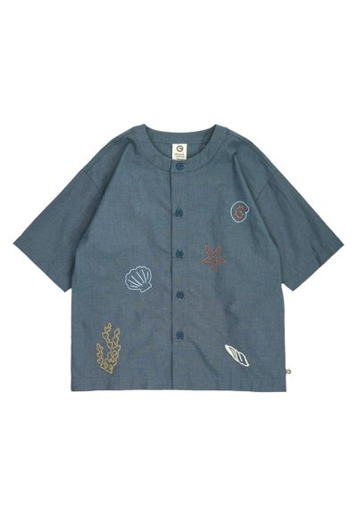 Green Cotton Kurzarmhemd