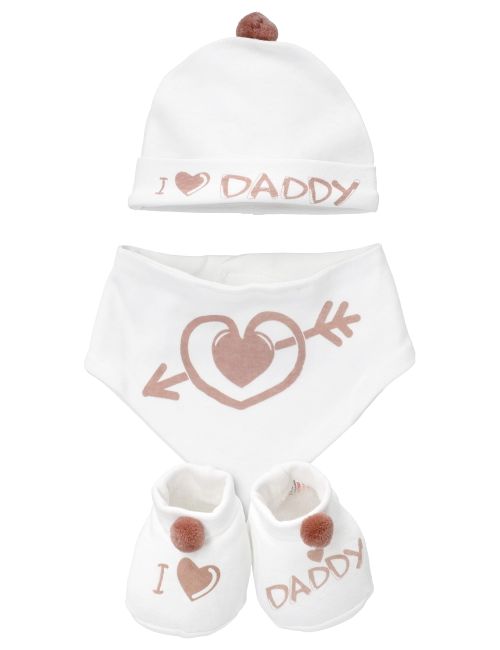 Soft Touch 3 Teile Set I Love Mummy &  I Love Daddy Bommel 56/62 (0-3 Monate) pink I Love Daddy