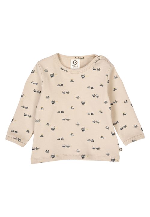 Müsli by Green Cotton Babylangarmshirt Alloverprint beige 74