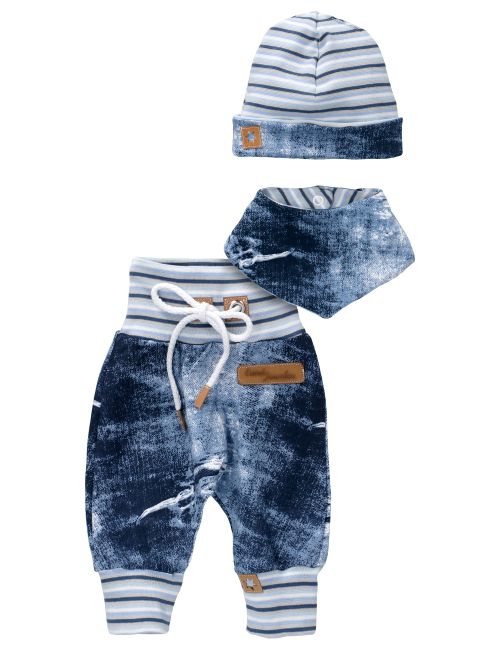 Land-Juwelen Set Jeans Handmade blau 56 (Neugeborene)