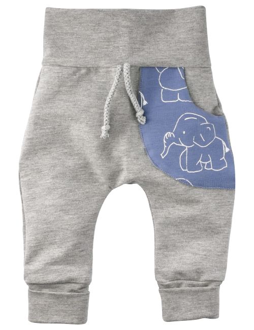 Puschel-Design Hose Elefant Handmade grau 68 (3-6 Monate)