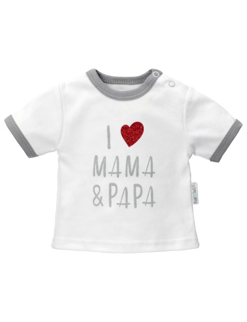 Baby Sweets T-Shirt I Love Mama & Papa weiß 56 (Neugeborene)