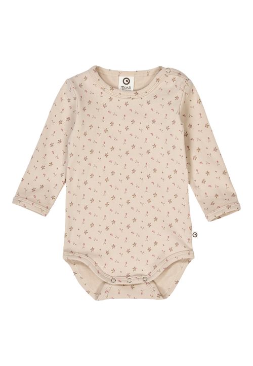 Müsli by Green Cotton Langarmbody Blumen beige 56