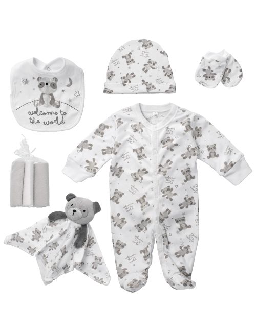 Rock A Bye Baby Boutique 8 Teile Set Panda weiß 62/68 (3-6 Monate)