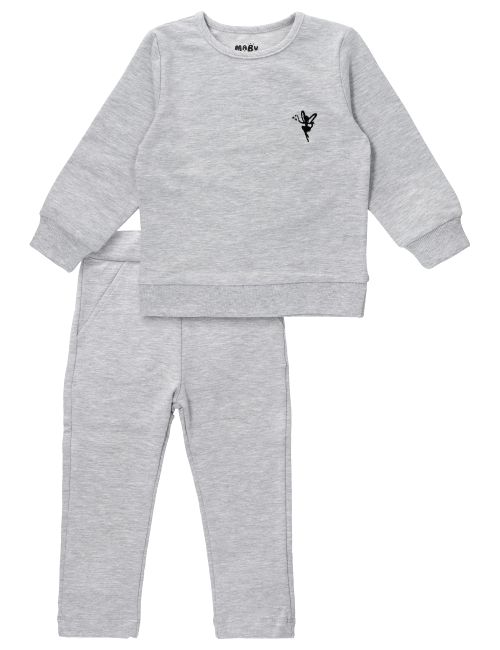 MaBu Kids 2 pièces Ensemble Petite Fée 6-7A (122 cm) Gris
