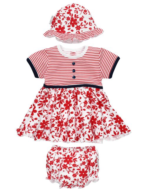 Baby Sweets 3 Teile Set Floral rot Newborn (56)