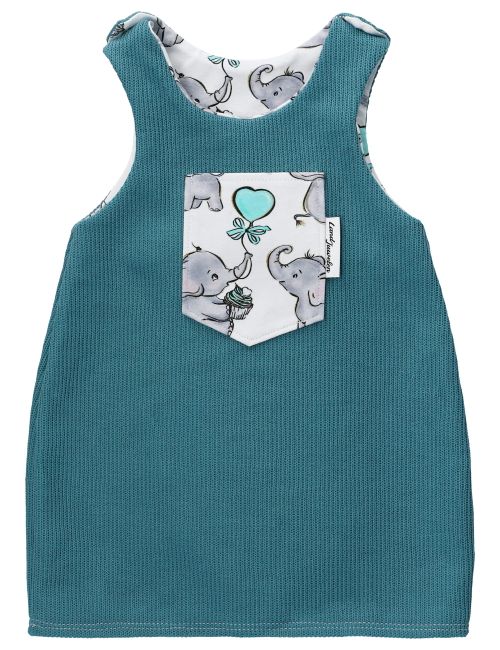 Land-Juwelen Kleid Elefant Handmade hellblau 56 (Neugeborene)