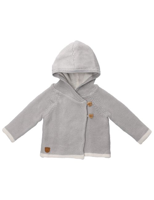 Rock A Bye Baby Boutique Strickjacke Strick Kapuze grau 56/62 (0-3 Monate)