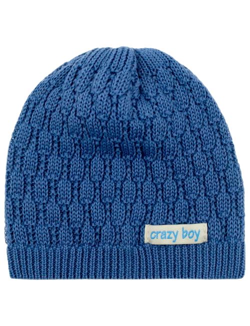 Aliap Mütze Crazy Boy Strick dunkelblau 68 (3-6 Monate)