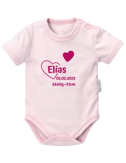 Baby Sweets Body Personalisierbar rosa 56 (Neugeborene)