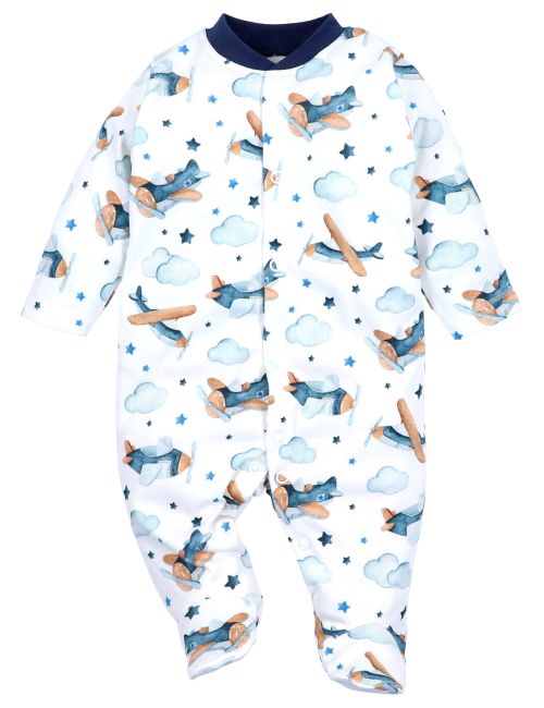 NINI Strampler Flugzeug weiß 68 (3-6 Monate)