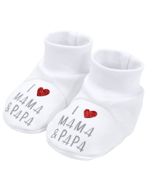 Baby Sweets Schuhe I Love Mama & Papa weiß 56 (Neugeborene)