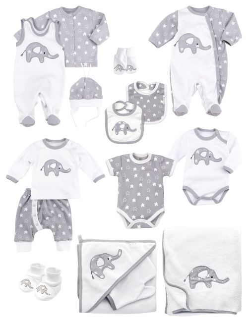 Baby Sweets 15 Teile Set Little Elephant Sterne weiß Newborn (56)