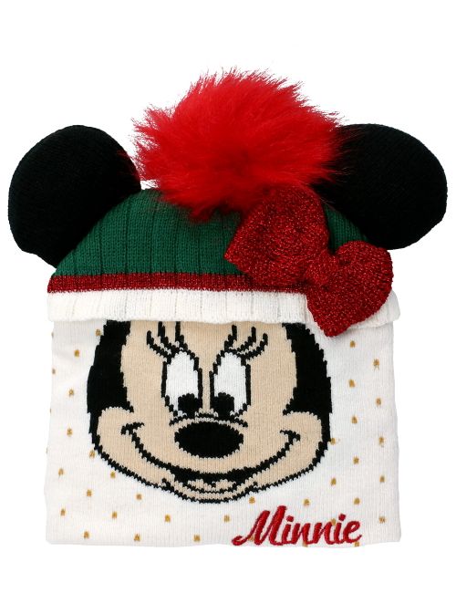 Disney Bonnet d'hiver Minnie Mouse Pompon Blanc 46-48cm
