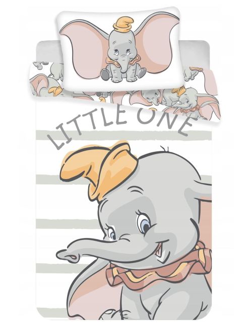 Disney 2 pièces Linge de lit Dumbo Rayures 135x100 cm Blanc