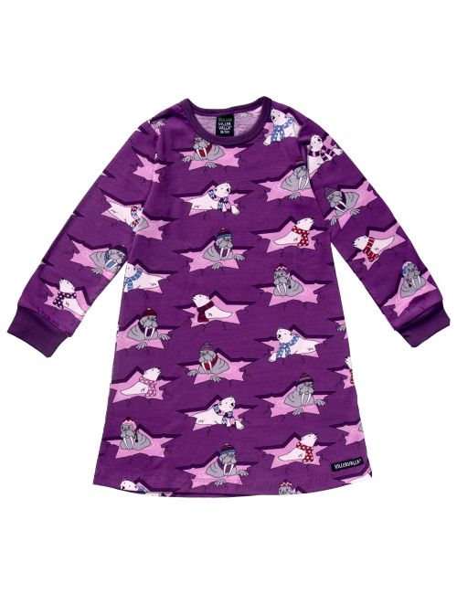 Villervalla Chemise de nuit Ours blanc Violet