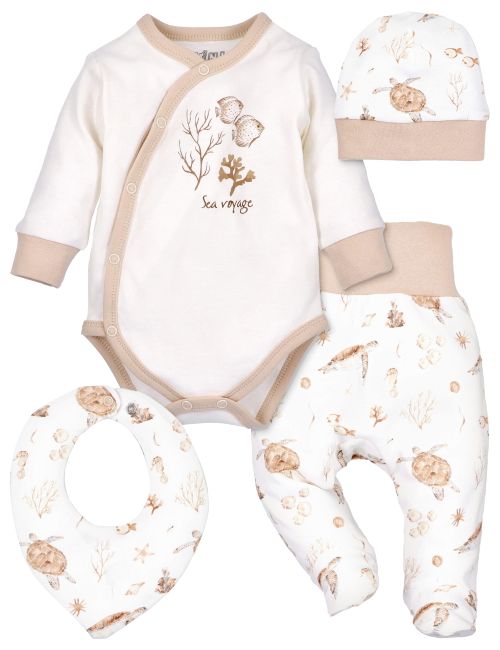 NINI 4 Teile Set Korallen Schildkröte weiß 56 (Neugeborene)