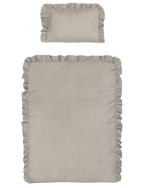 DETEXPOL 2 pièces Linge de lit Volant 135x100 cm Taupe