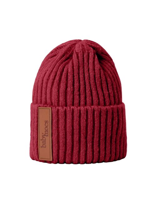 BabyMocs Beanie Mütze burgundy Onesize Kinder