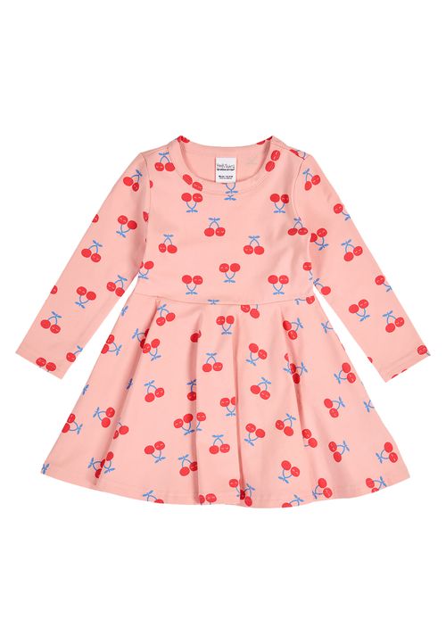 Green Cotton Langarmkleid multicolor 86