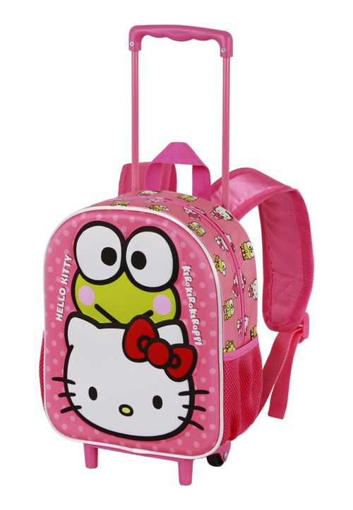 Hello Kitty Sanrio Funny-Small 3D Backpack with Wheels Rucksack 34x26x13 cm gruen Onesize Kinder