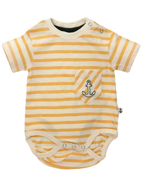 Ebbe Kids Body Anker Streifen Gelb/Weiß 56 (Neugeborene)