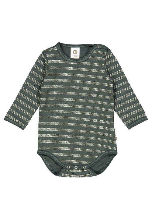 Müsli by Green Cotton Langarmbody Unifarben grün 56